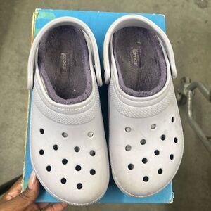 Crocs Clog, Purple US 9Juniors Fleece Lined